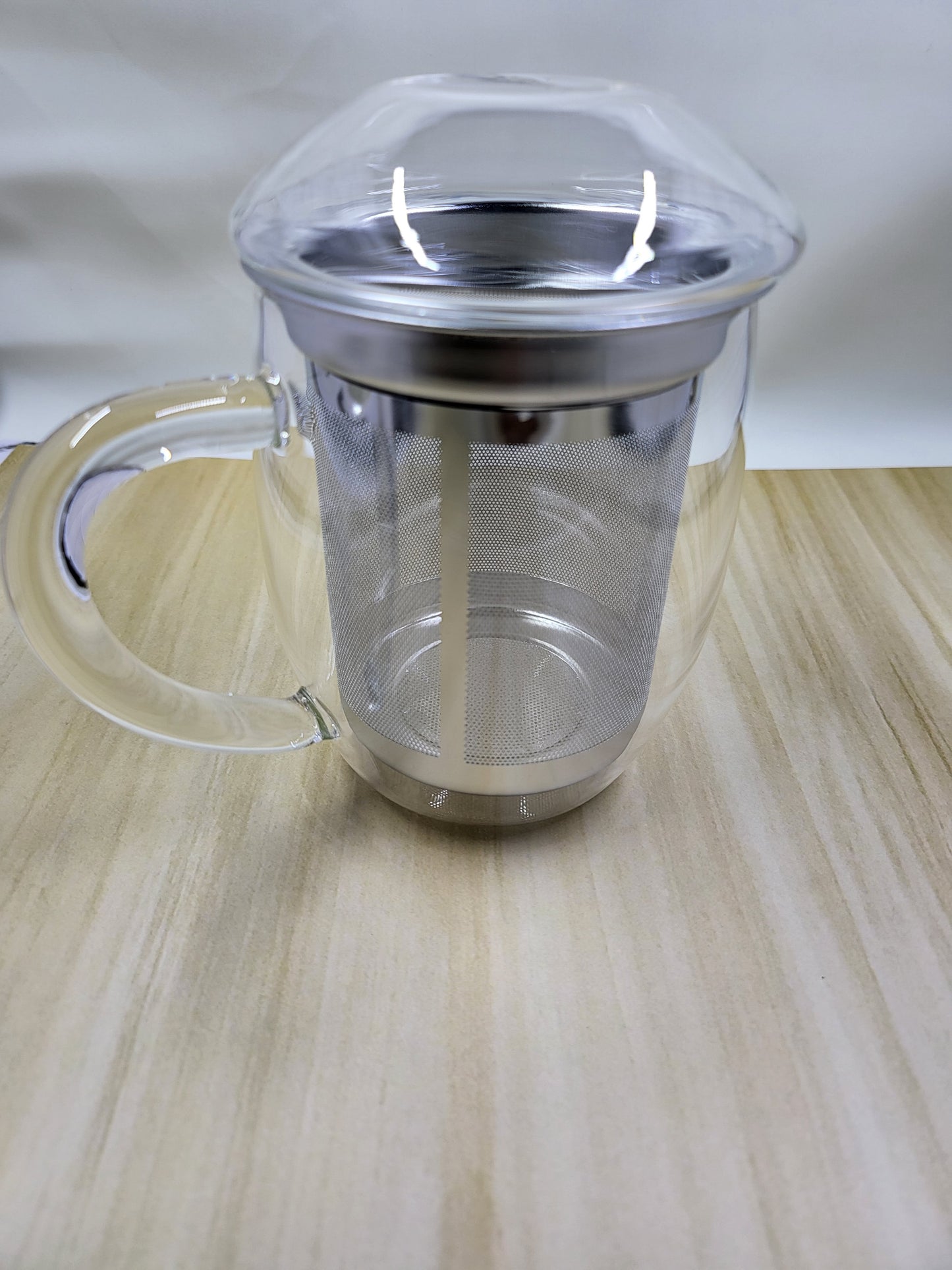 Glass Mug with Strainer & Lid